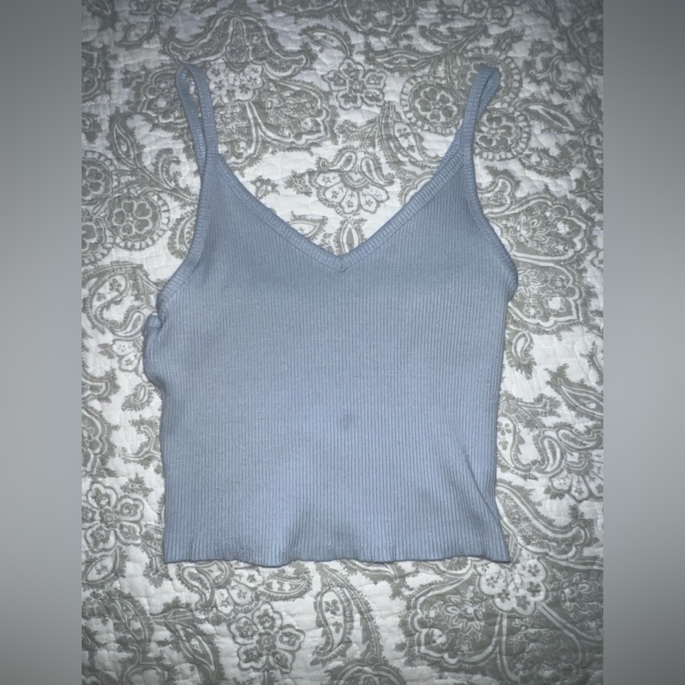 american eagle ribbed v-neck cropped cami